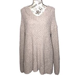 Zenana Premium (M) Cozy Comfy Textured Popcorn Knit Light Weight V-Neck Sweater